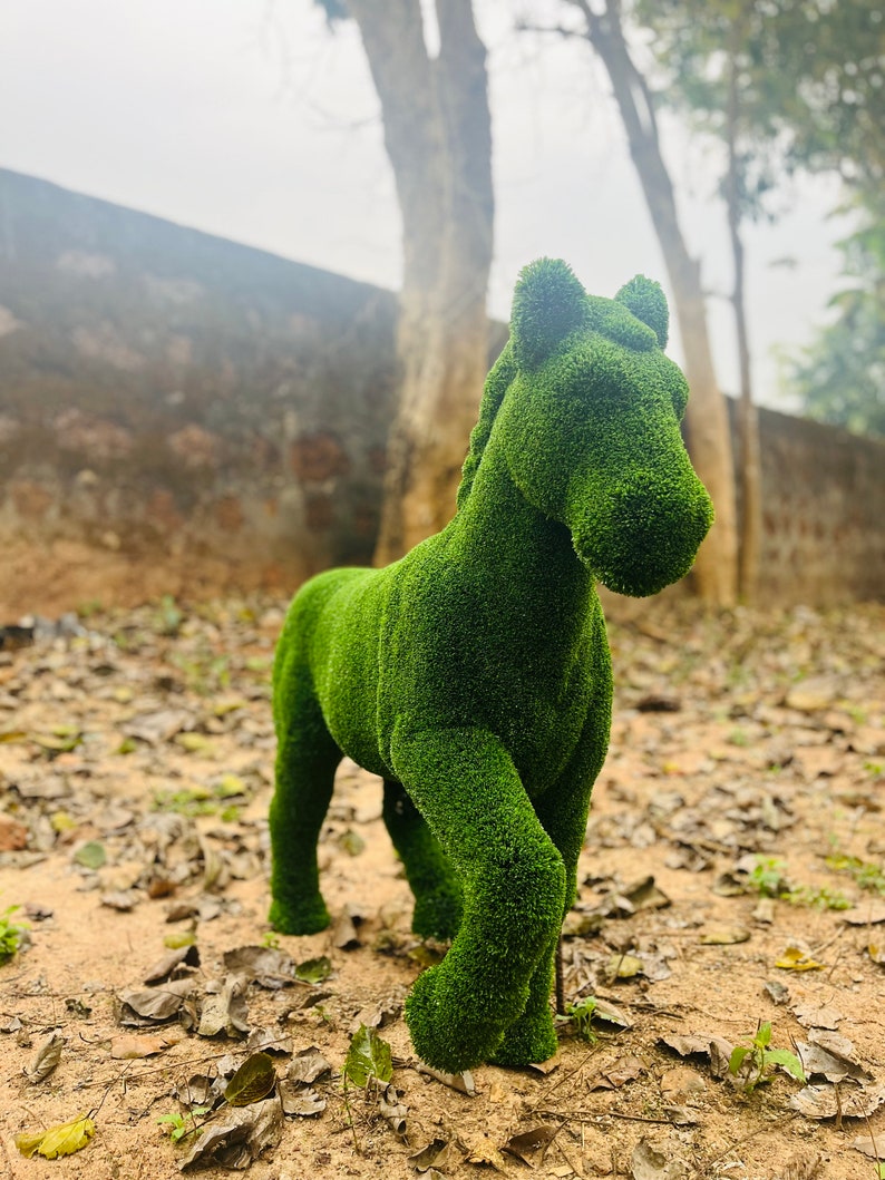 Animal Topiary Green Foal Is Made Of Fibreglass And Artificial Turf For Home, Garden And Outdoor image 2