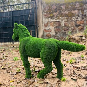 Animal Topiary Green Foal Is Made Of Fibreglass And Artificial Turf For Home, Garden And Outdoor image 8