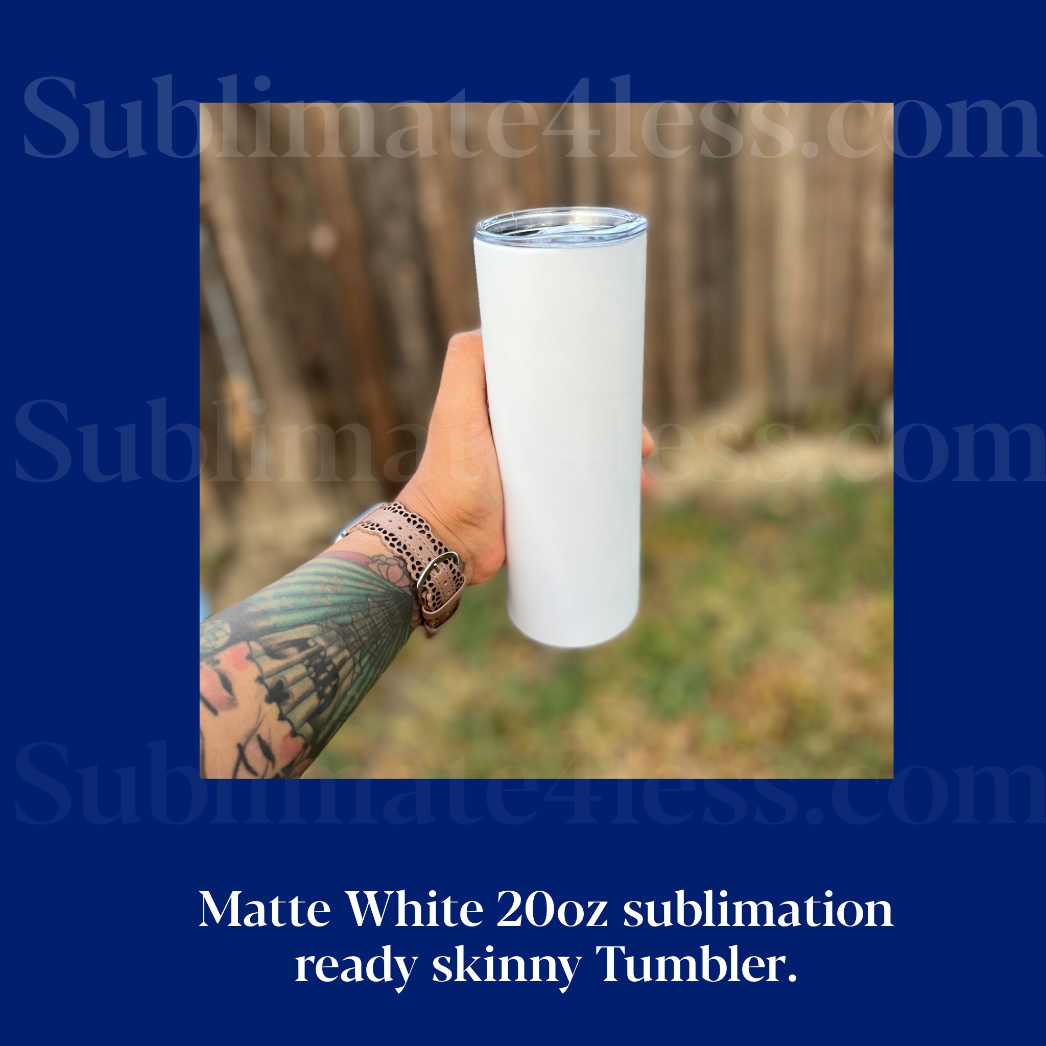 MATTE White 20oz Sublimation Ready Tumbler – Sublimate4less
