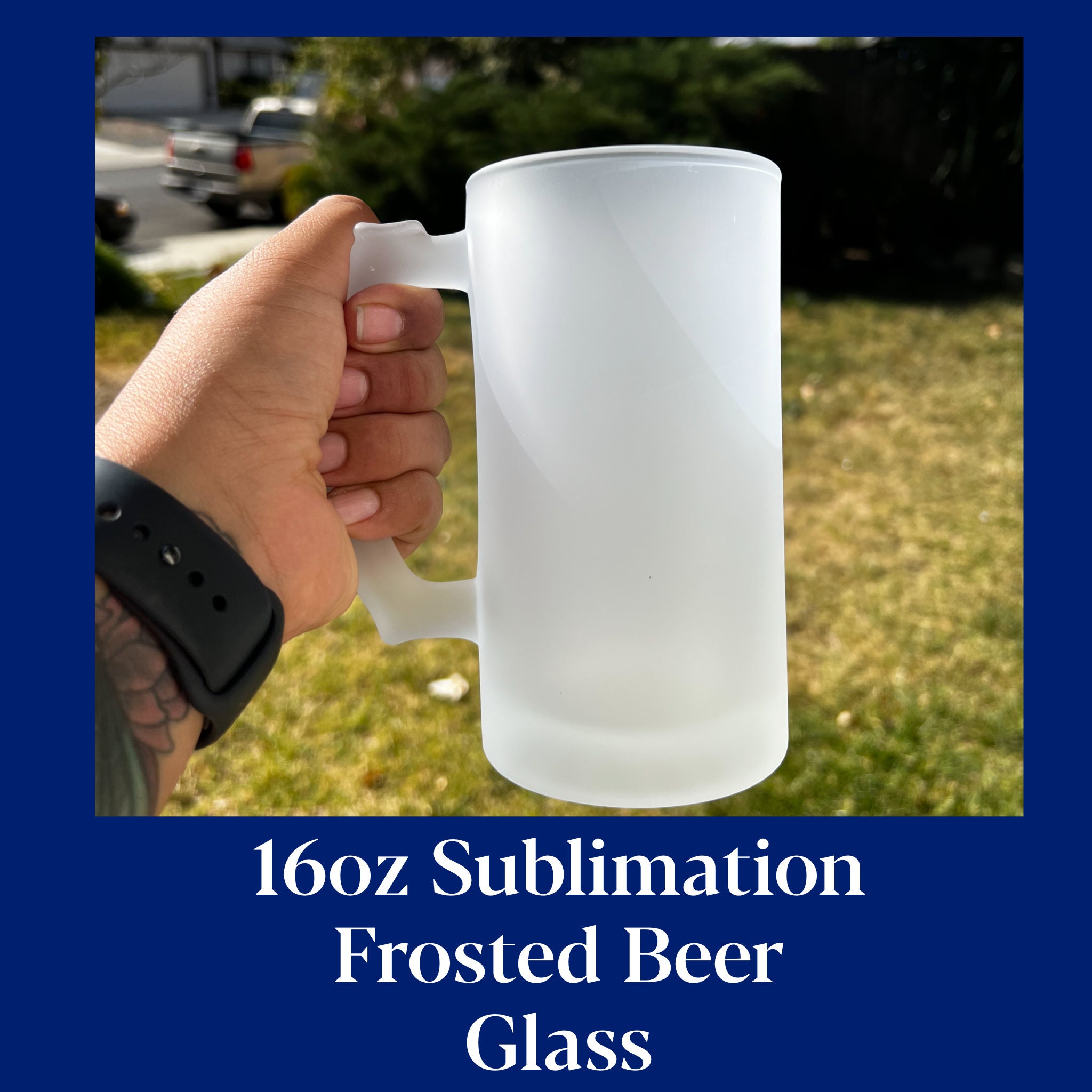 16oz Frosted Sublimation Beer Mug - Etsy