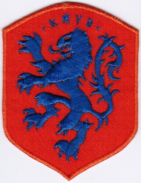  Netherlands KNVB White Shield Embroidered Iron on Patch Crest  Badge 1.9 X 2.5 Inch New