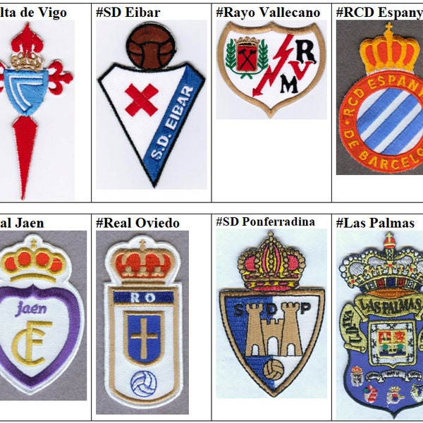 Real Club Celta de Vigo SD Eibar Rayo Vallecano RCD Espanyol Jaen Oviedo Sociedad Deportiva Ponferradina UD Las Palmas Spanien Fußball Aufnäher