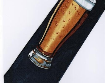 A Glass of Draft Beer Alcohol Beverage Pouring Cartoon Neck Tie