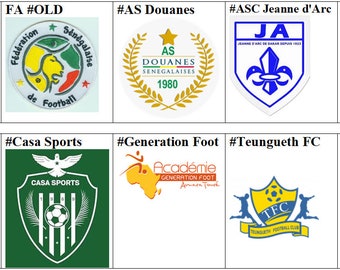 Senegal National As Douanes Asc Jeanne d'Arc SUNEOR ASEC Ndiambour Casa Sports Generation Foot Teungueth FC Football Embroidered Patch