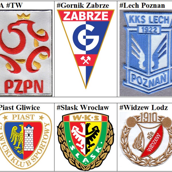 Polska Narodowa Lech Poznań Legia Warszawa Górnik Zabrze MKS Cracovia Widzew Łódź Piast Gliwice Śląsk Wrocław Zagłębie Lubin Football Patch