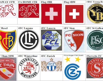 Switzerland National FC Zurich BSC Young Boys Basel Servette Grasshopper Club Sion Thun St Gallen Luzern Lugano Winterthur Football Patch