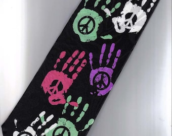 Peace Symbol Punk & Rock Cartoon Neck Tie