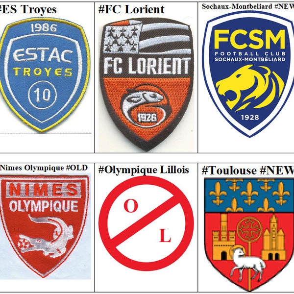 EAG En Avant de Guingamp Cotes-d'Armor Es Troyes AC FC Lorient Sochaux-Montbeliard Nimes Olympique Lillois Toulouse France Football Patch