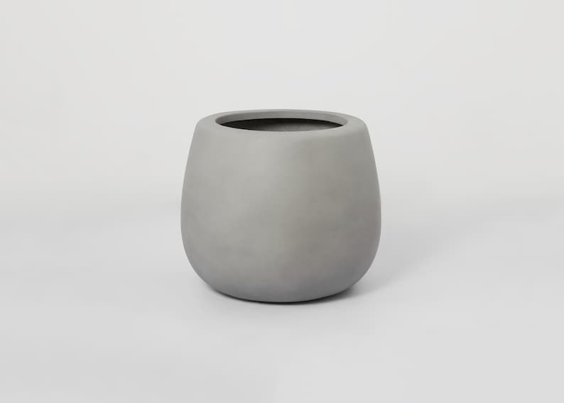 Large Nordic Minimalist Fiberstone Lightweight Round Planter Pot
