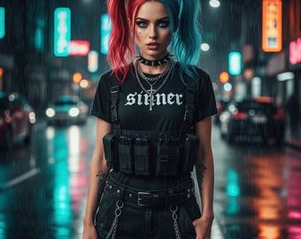 Sinner Gothic Tee Shirt | Unisex Dark Streetwear Fashion Trendy Goth Emo Punk Gift
