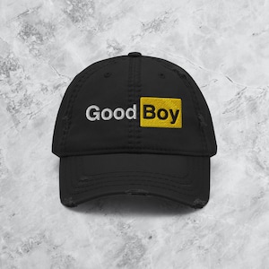 Good Boy Distressed Dad Hat | Streetwear, Fashion, Aesthetic, Goth, Emo, Punk, Gift For Boyfriend, Husband, Bestfriend, Kinky Gift