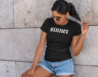 Tee-shirt unisexe Sinner | Streetwear, Mode, Cadeau pour la Saint-Valentin, Petite amie, Petit ami, Femme, Mari, Meilleur ami