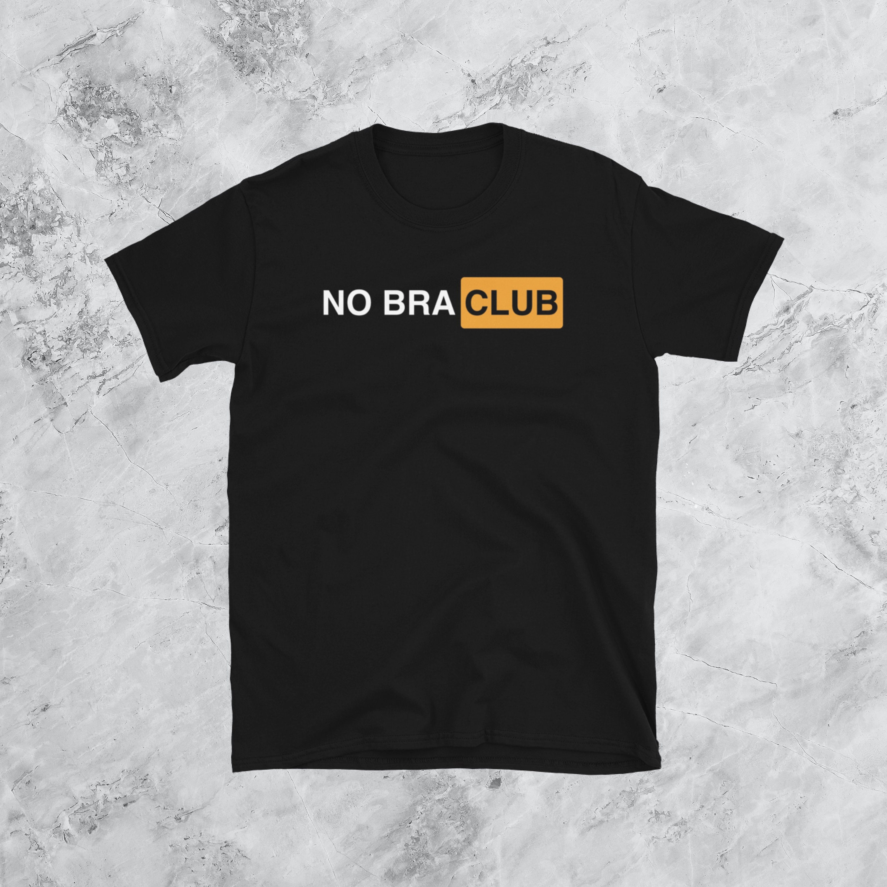NO BRA CLUB - BLACK TEXT Essential T-Shirt for Sale by BobbyG305