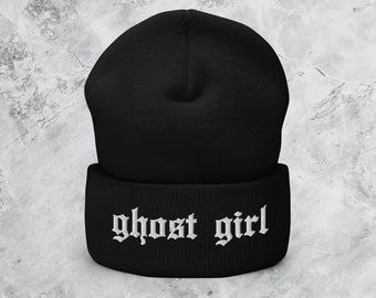 Ghost Girl Cuffed Beanie | Streetwear, Fashion, Goth, Emo, Punk, Halloween, Aesthetic, Gift For Girlfriend, Boyfriend
