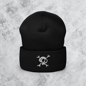 Dead Skull Beanie | Edgy Dark Streetwear Hat | Grunge Aesthetic Gift For Boyfriend, Girlfriend | Goth Punk Winter Beanie