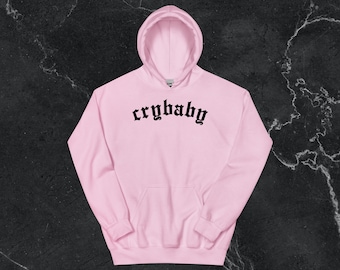 Crybaby Pink Hoodie | Dark Streetwear Goth Emo Punk Gift