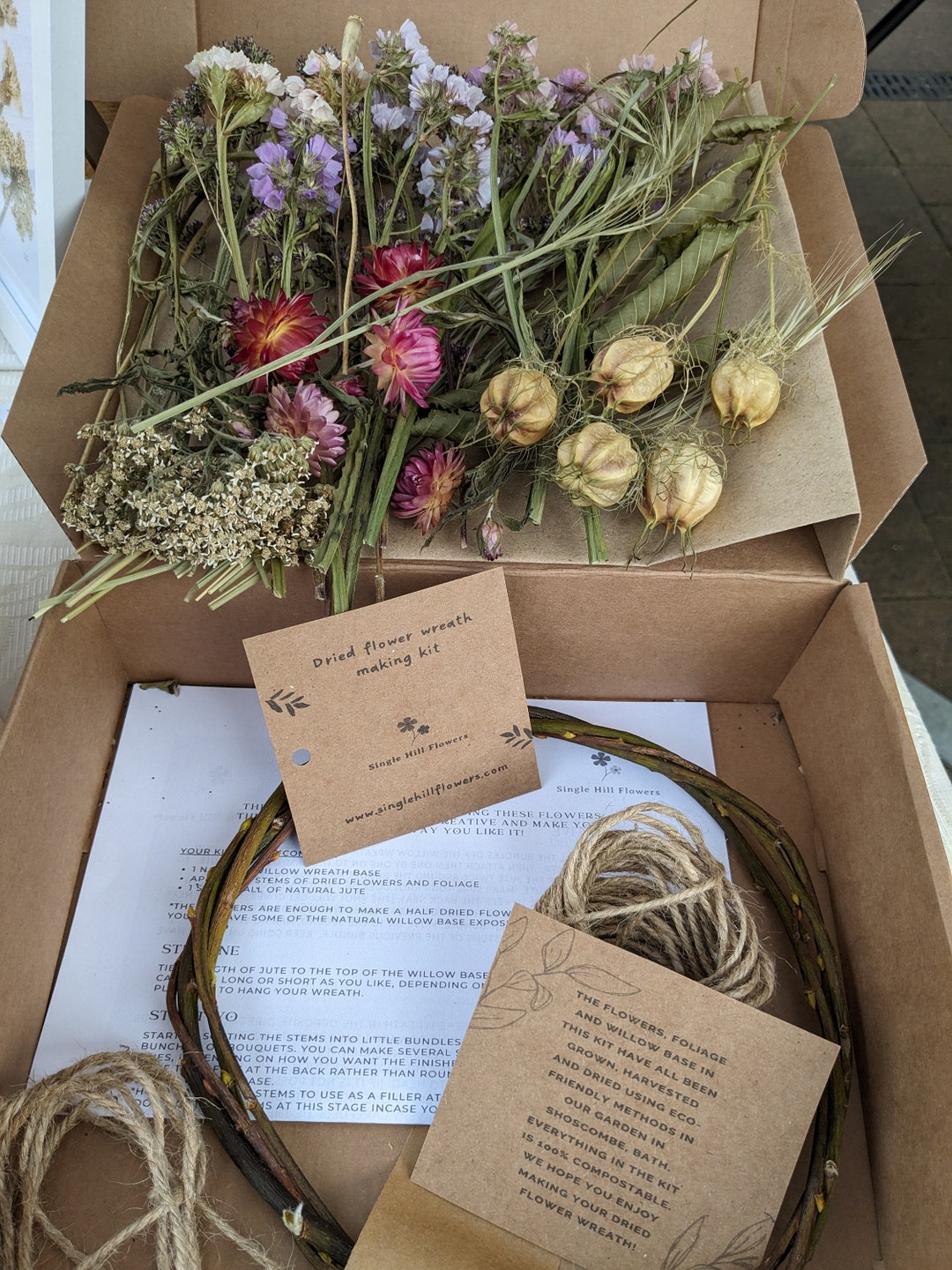 Dried Flower Wreath Making Kit Wild Flowers Creative Floral Etsy UK