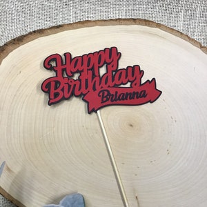 Happy birthday cake topper, cake decor, party decor.