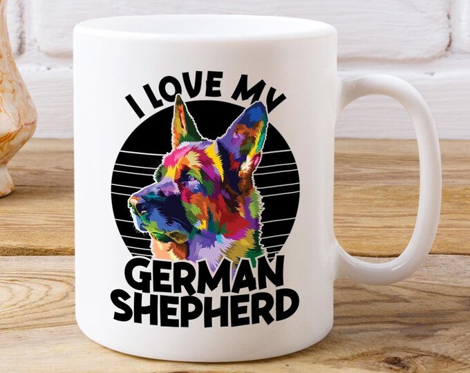 German Shepherd Dog Mug Gift For Coffee Fan Beautiful Mugs Large Coffee Cup Tea Drinker Mug Great Friend Gifts Dog Lover Present Dog Tribute