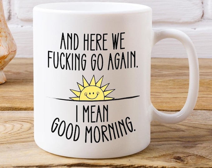 Large Mug Coffee Drinker And Here We Go Again Mug Gift For Tea Drinker Large Coffee Cup Beautiful Mugs Tea Drinkers Mug Friend Gift Mom Mug
