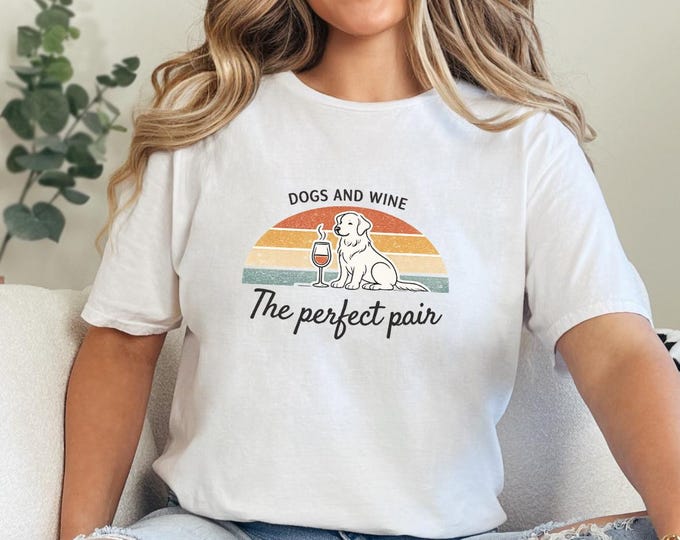 Dogs and Wine The perfect pair T-Shirt | Dog Lover V-Neck