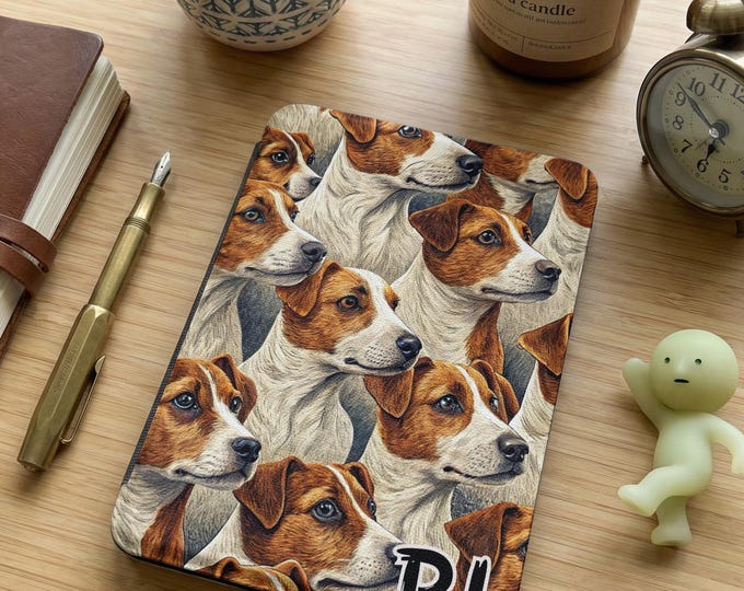 Jack Russell Terrier Kindle Cover Design Artwork Dog Portrait Electronic Reader Protection Case Animal Print Reading Accessory Puppy Gift