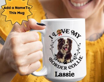 Border Collie Mug Custom Dog Coffee Mug Unique Ceramic Dog Mug Dog Lover Ceramic Mug Ceramic Dog Mug With Name Custom Dog Breed Mug