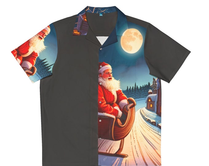 Retro Santa Christmas Shirt Men's Hawaiian Shirt