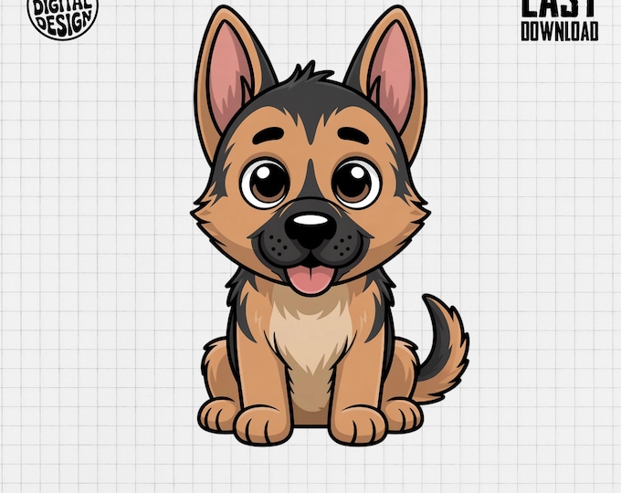 German Shepherd Clipart, Cute Puppy Clipart, Dog Clipart, Baby Animal Clipart, Nursery Clipart, Baby Shower Clipart, Dog PNG