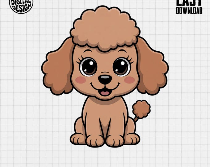 Baby Poodle Clipart, Cute Puppy Animal Clipart, Baby Nursery Clipart, Dog Clipart, Baby Shower Clipart, Poodle PNG