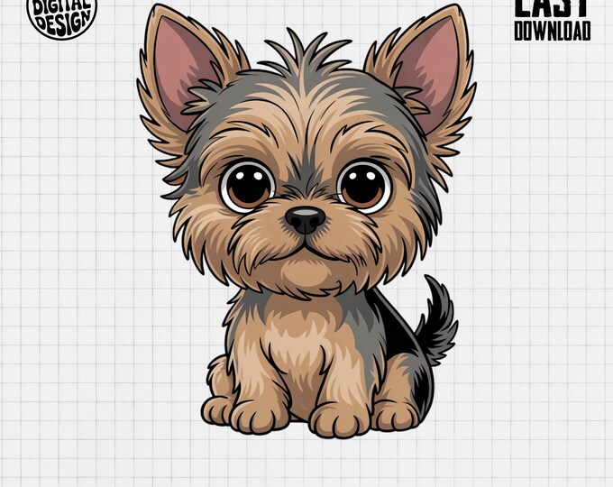 Yorkshire Terrier Clipart, Cute Puppy Clipart, Baby Animal Clipart, Dog Clipart, Nursery Clipart, Puppy PNG, Dog Breed Clipart