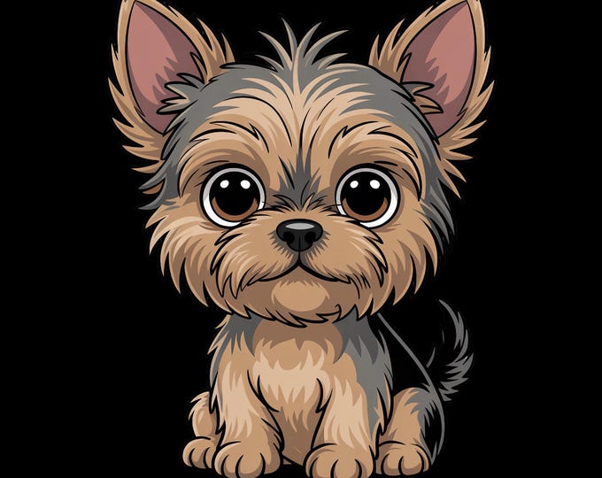 Yorkshire Terrier Clipart, Cute Puppy Clipart, Baby Animal Clipart, Dog Clipart, Nursery Clipart, Puppy PNG, Dog Breed Clipart