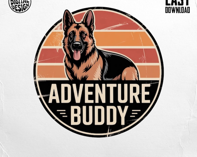 German Shepherd T-Shirt, Dog Breed T-Shirt, Adventure Buddy Shirt, Dog Lover Shirt, German Shepherd Digital, Dog Breed Digital