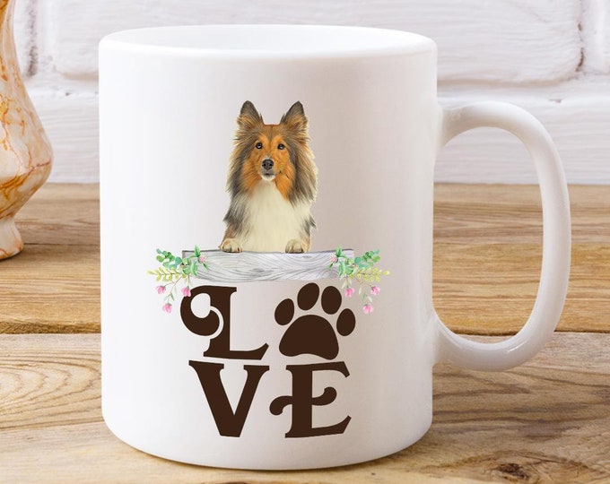 New Pet Gift Mug, Dog Mug Sheltie, Coffee Mug Dog Name, Custom Dog Gift Mug, Personalized Pet Mug For Grandma, Pet Memorial Mug, Dog Mom Mug