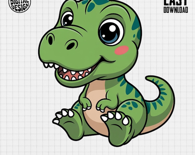 Baby Tyrannosaurus Clipart, Cute Dino Clipart, Baby Nursery Clipart, Jurassic Safari, Baby Shower Clipart, Baby Dinosaur PNG