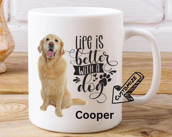 Dog Breed Lover Mug Golden Retriever Personalized Dog Mug Custom Dog Coffee Mug Unique Ceramic Mug Dog Lover Mug Ceramic Dog Mug With Name