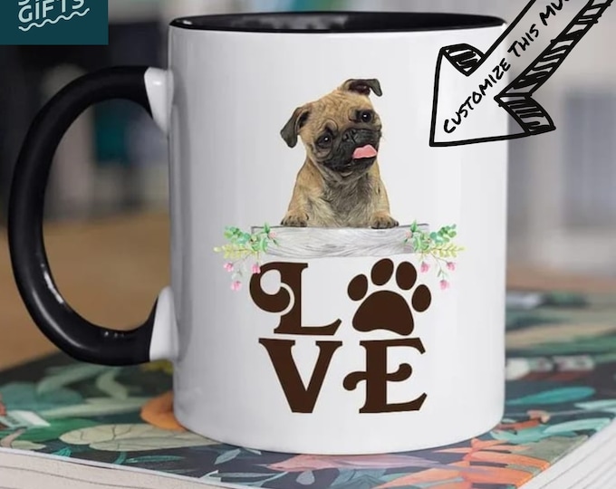 Dog Mug With Name Pug Coffee Mug Dog Mug For Grandma Gift Mother's Day Mug Custom Grandma Mug Meemaw Mug Granny Gift Mug Nona Gifts Pet Gift