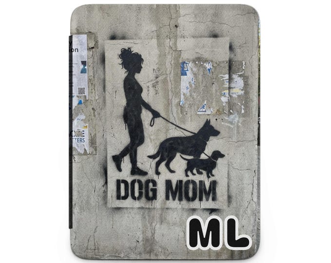 Dog Mom Kindle Case, Two Dogs, Urban Art, Silhouette, Unique, Stylish, Kindle Protector, Gift for Dog Lovers, Custom Kindle