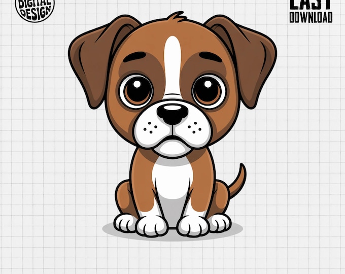 Cute Puppy Clipart, Boxer Dog Clipart, Puppy Dog Clipart, Baby Animal Clipart, Nursery Clipart, Baby Shower Clipart, Puppy PNG