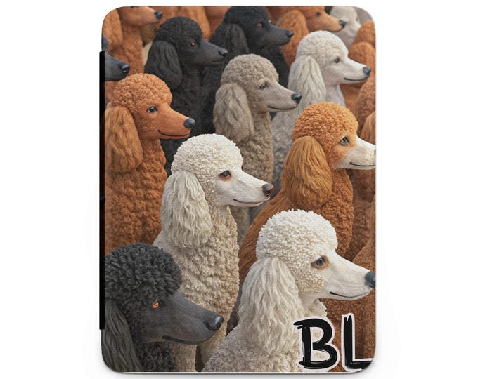 Poodle Kindle Case, Cute Dog Kindle Cover, Standard Poodle Pattern, Unique Kindle Reader, Dog Lover Gift, Elegant Poodle Kindle Sleeve