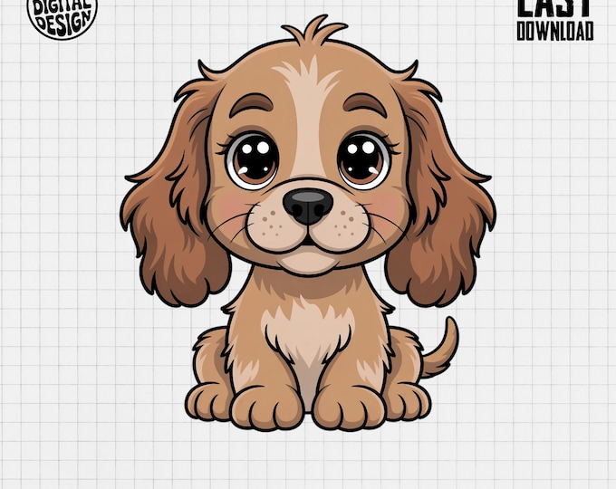 Baby Cocker Spaniel Clipart, Cute Puppy Animal Clipart, Baby Nursery Clipart, Dog Clipart, Baby Shower Clipart, Puppy PNG