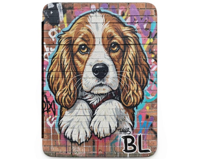 Cavalier King Charles Spaniel Kindle Case Dog Graffiti Art, Urban Wall Art Print, Colorful Dog Painting, Cute Puppy Design, Misc Products