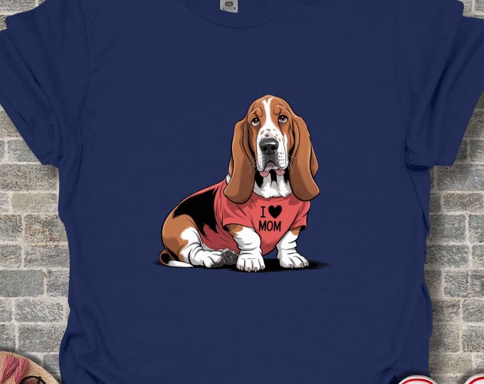 Beloved Basset Hound Mom Graphic T-Shirt