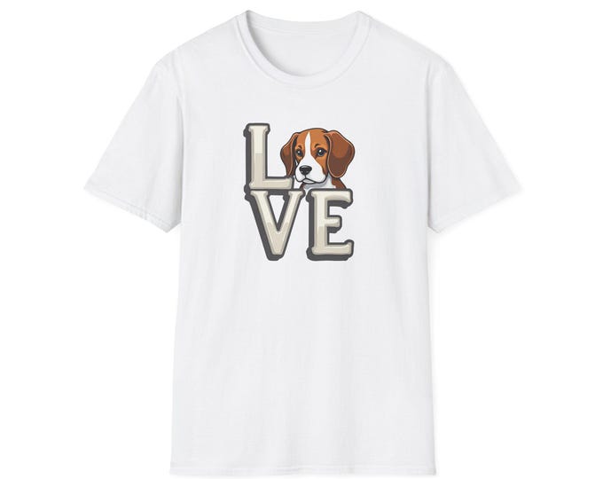 Beagle Mom T-Shirt: 'LOVE' Graphic Tee, Dog Lover Gift
