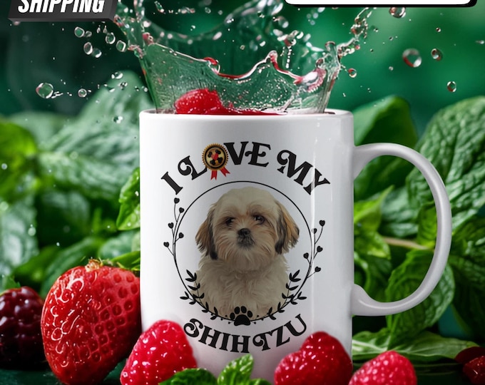 Custom Pet Photo Mug Shih Tzu Mug For Grandma Gift Mother's Day Mug Custom Grandma Mug  Meemaw Mug Granny Gift Mug Nona Gift Mom Dog Mug