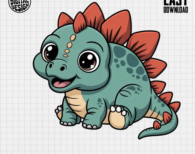 Baby Stegosaurus Clipart, Cute Animal Clipart, Baby Nursery Art, Jurassic Safari, Baby Shower Clipart, Stegosaurus PNG