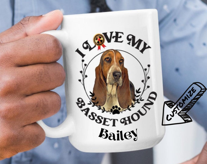 Personalized Basset Hound Mug: Custom Dog Lover Gift
