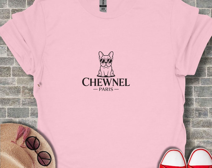 French Bulldog T-Shirt, Dog with Sunglasses, Chewnel Paris Tee, Cool Puppy Shirt, Trendy Dog Lover Gift, Cute Animal Apparel