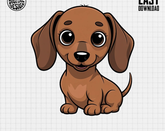 Baby Dachshund Clipart, Cute Puppy Clipart, Dog Breed Clipart, Animal Clipart, Puppy PNG, Nursery Clipart, Baby Shower Digital, Dog Digital