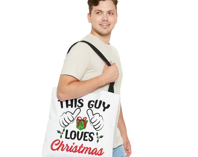 Custom Christmas Tote Bag For Him Shopping Bag  Personalized Travel Bag Gift Shoulder Shopping Carry All Weekender Bag